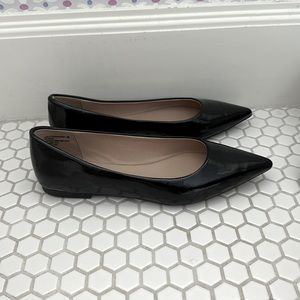 Women’s Shiny Flats with Point in Black (gloss) by Steve Madden.